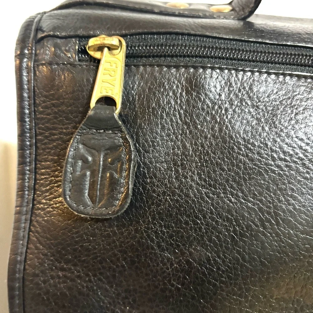 Frye vintage unisex Black distressed Leather Messenger Bag